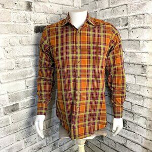 Etro Milano Casual Dress Shirt Checked Striped Print